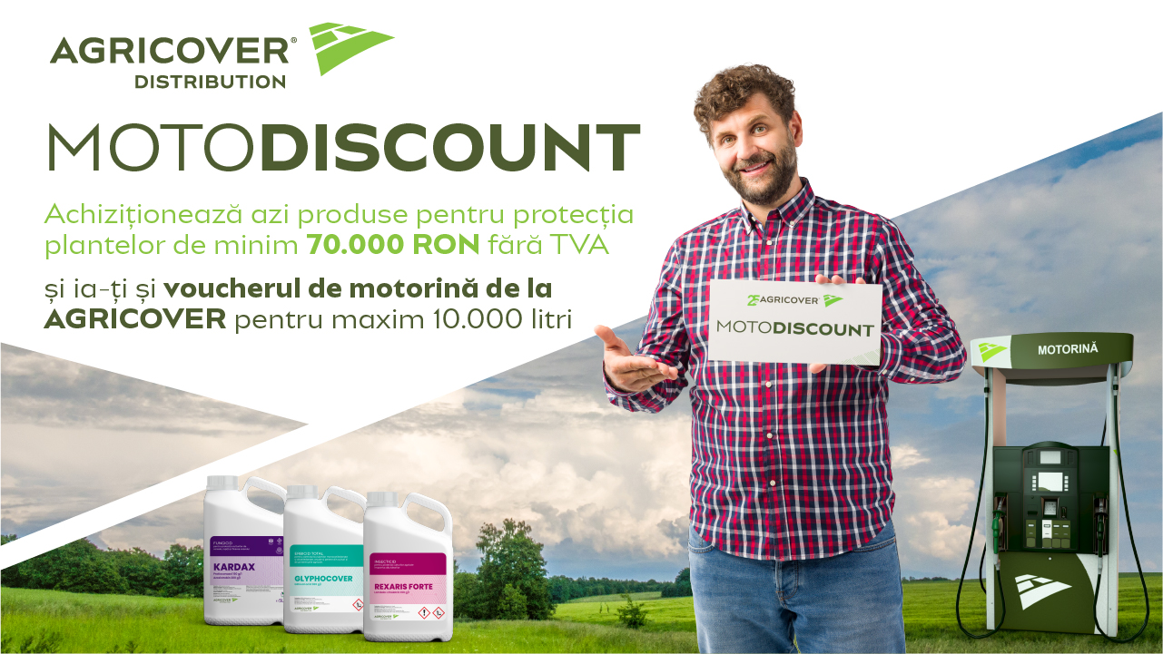 Achiziționează azi produse pentru protecția plantelor și ia-ți și voucherul de motorină de la AGRICOVER