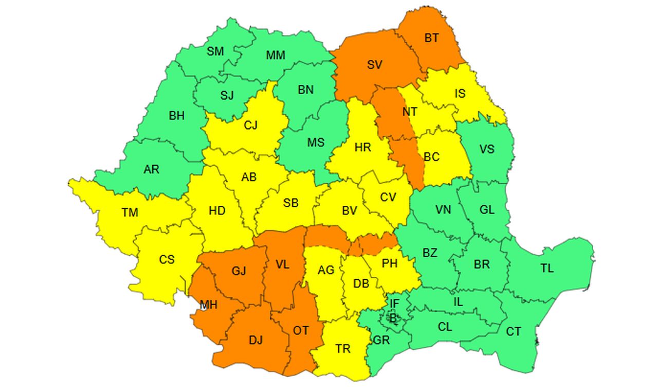 Alertă meteo de instabilitate atmosferică accentuată - vineri, 6 iunie 