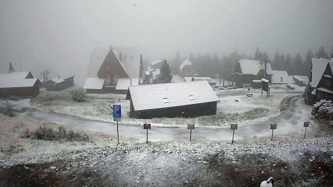 Zăpadă la Mădăraș, Harghita 