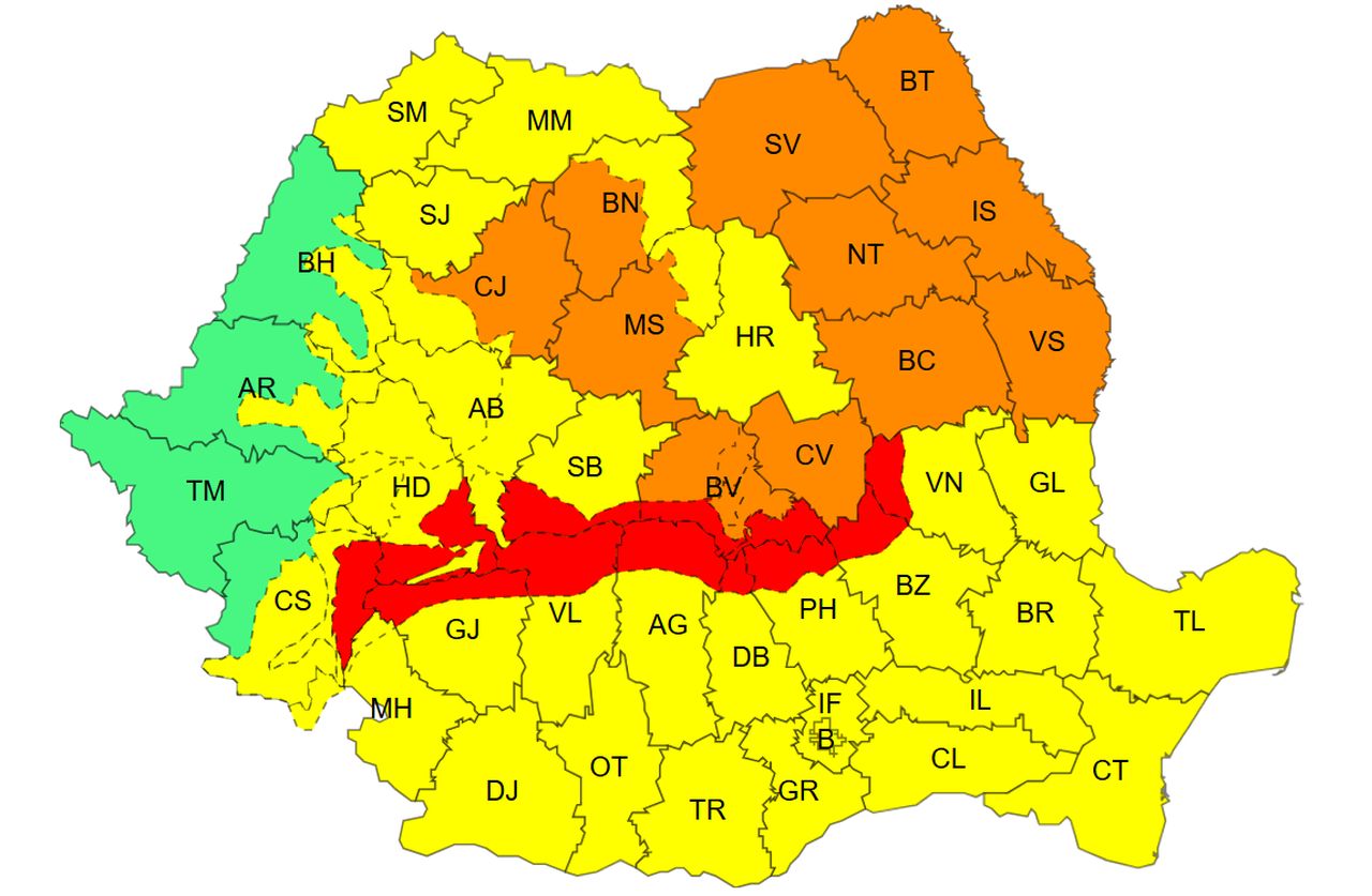 Avertizare meteorologică - duminică, 28 decembrie 2025 