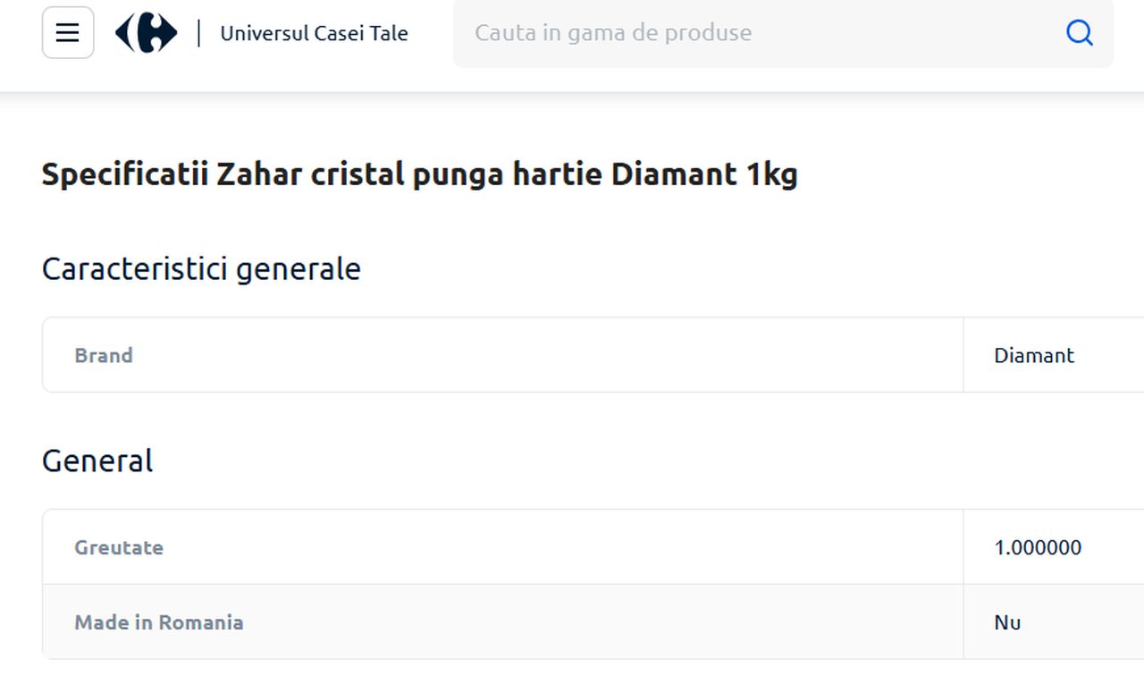 Originea zahărului Diamant nu este România 