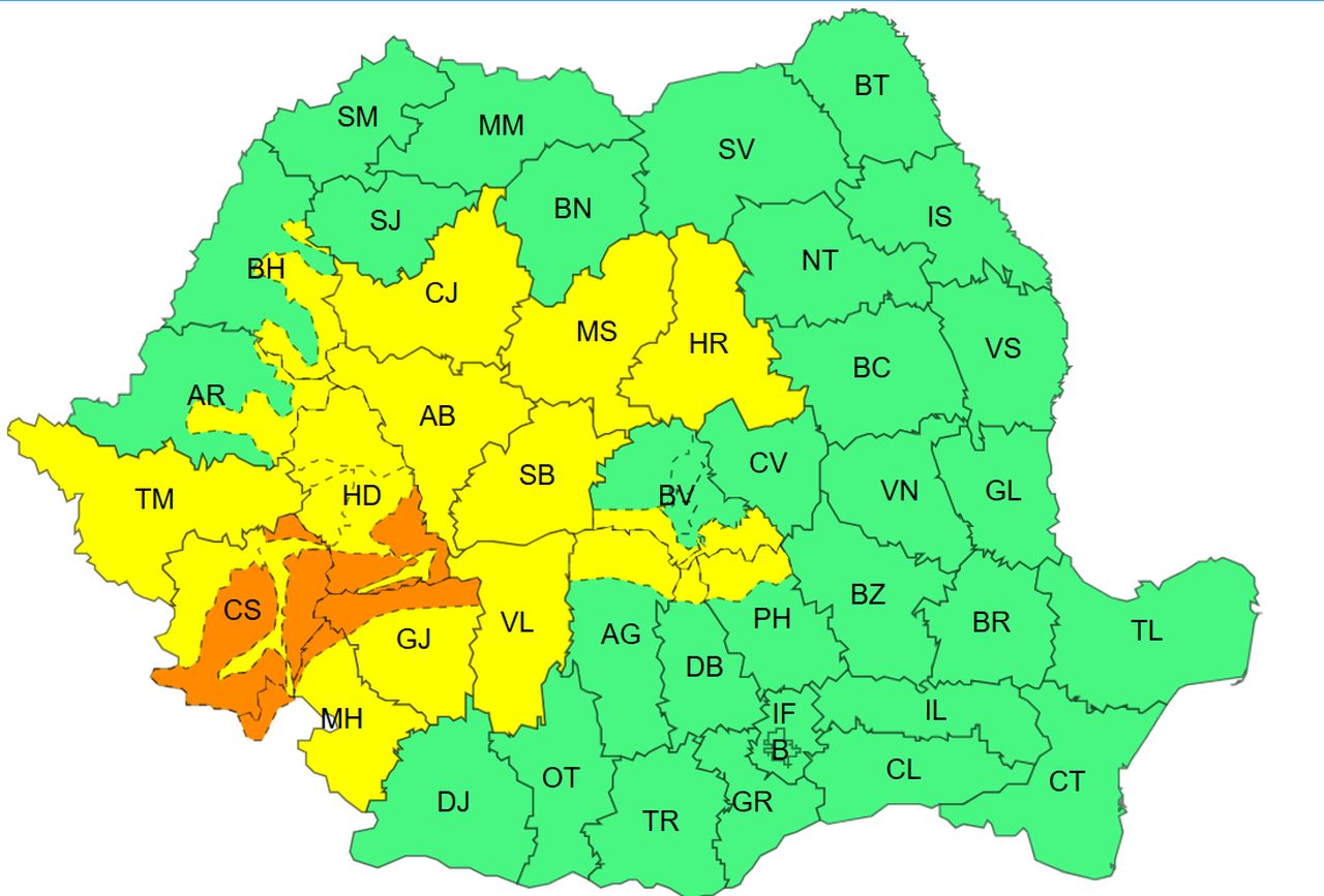 Alertă meteo emisă pe 4 ianuarie 