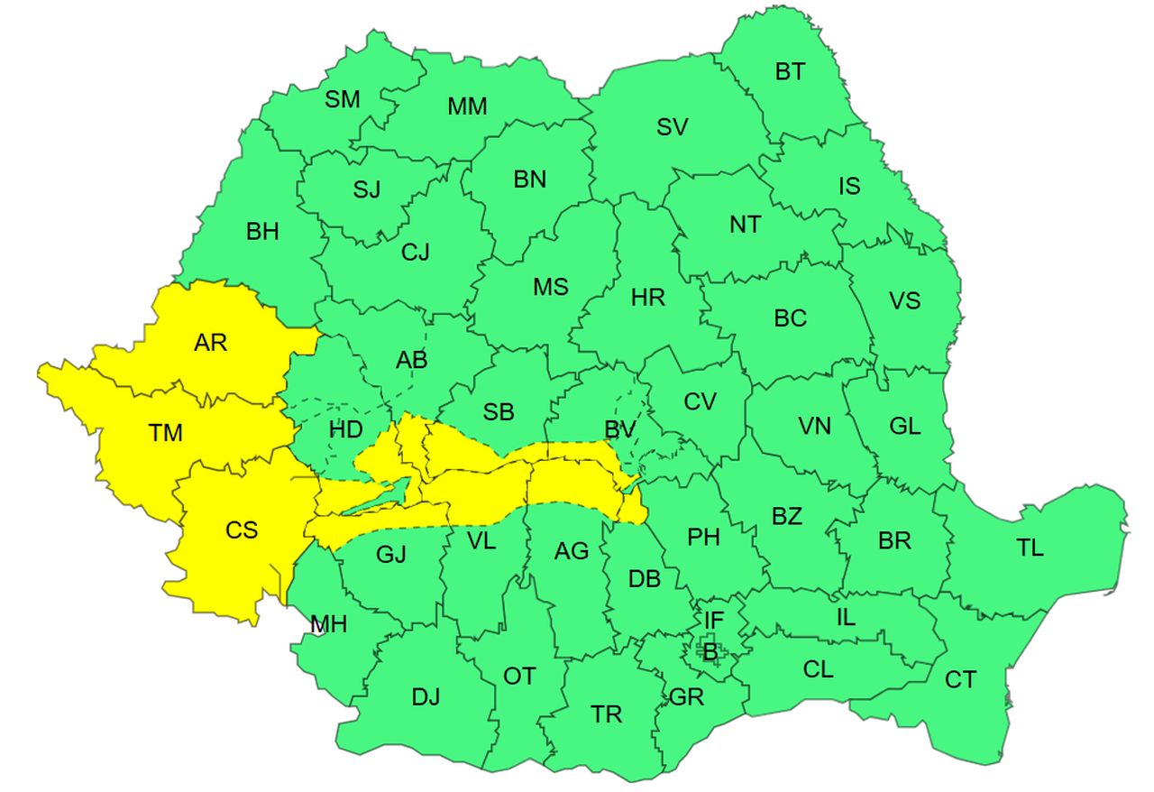 Cod galben - duminică, 25 ianuarie