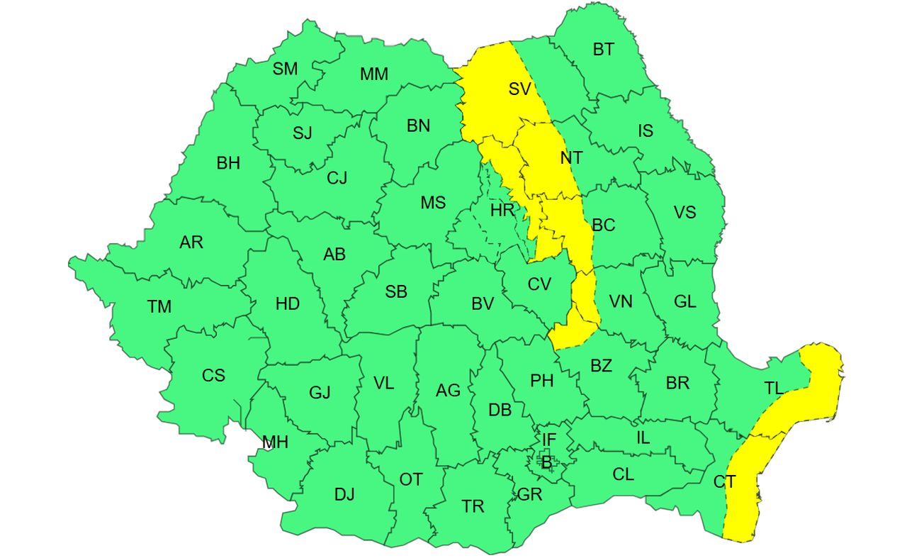 Atenționare meteorologică - Cod galben