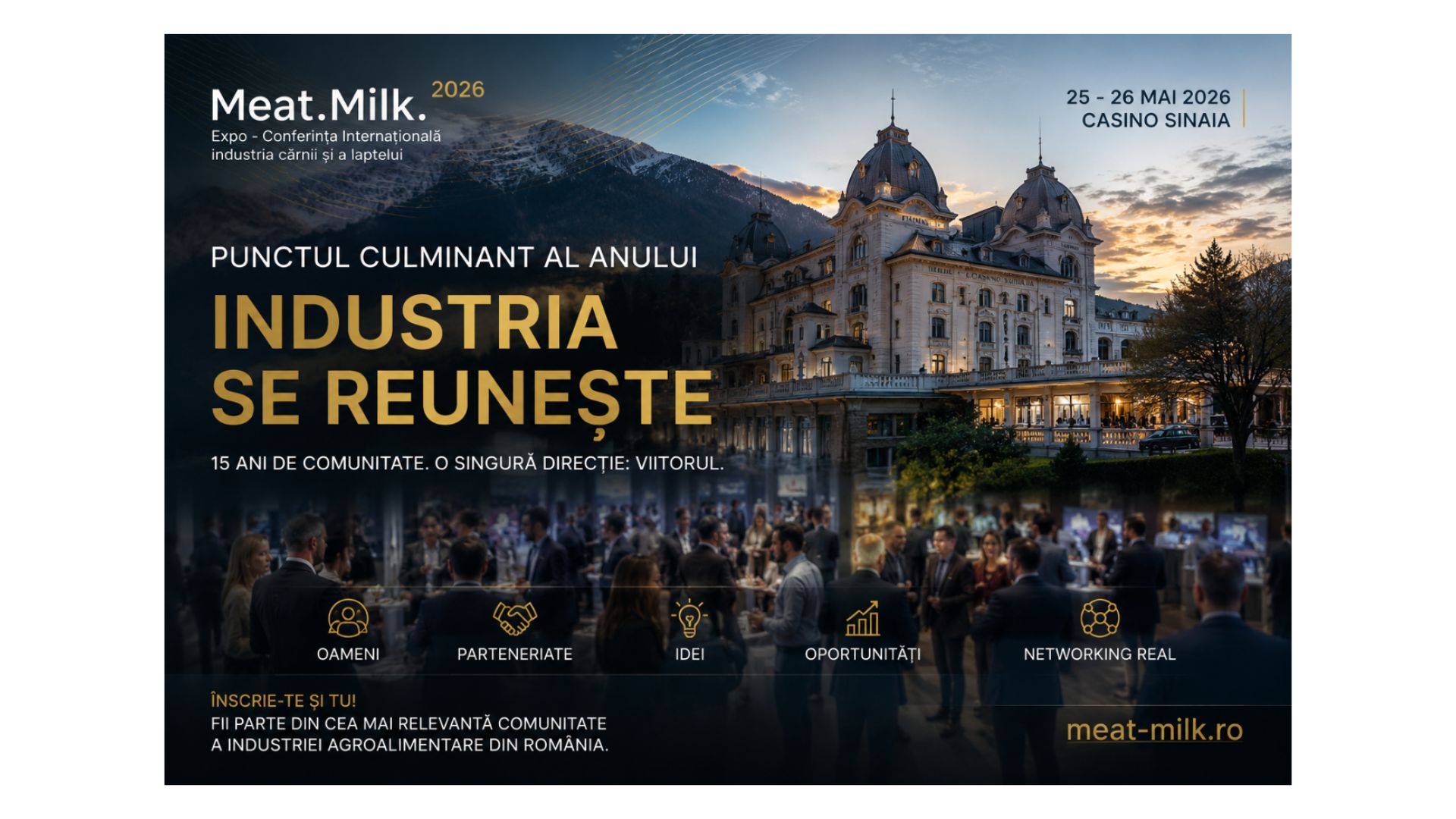 Conferința Meat.Milk 2026 are loc în perioada 25-26 mai, la Sinaia
