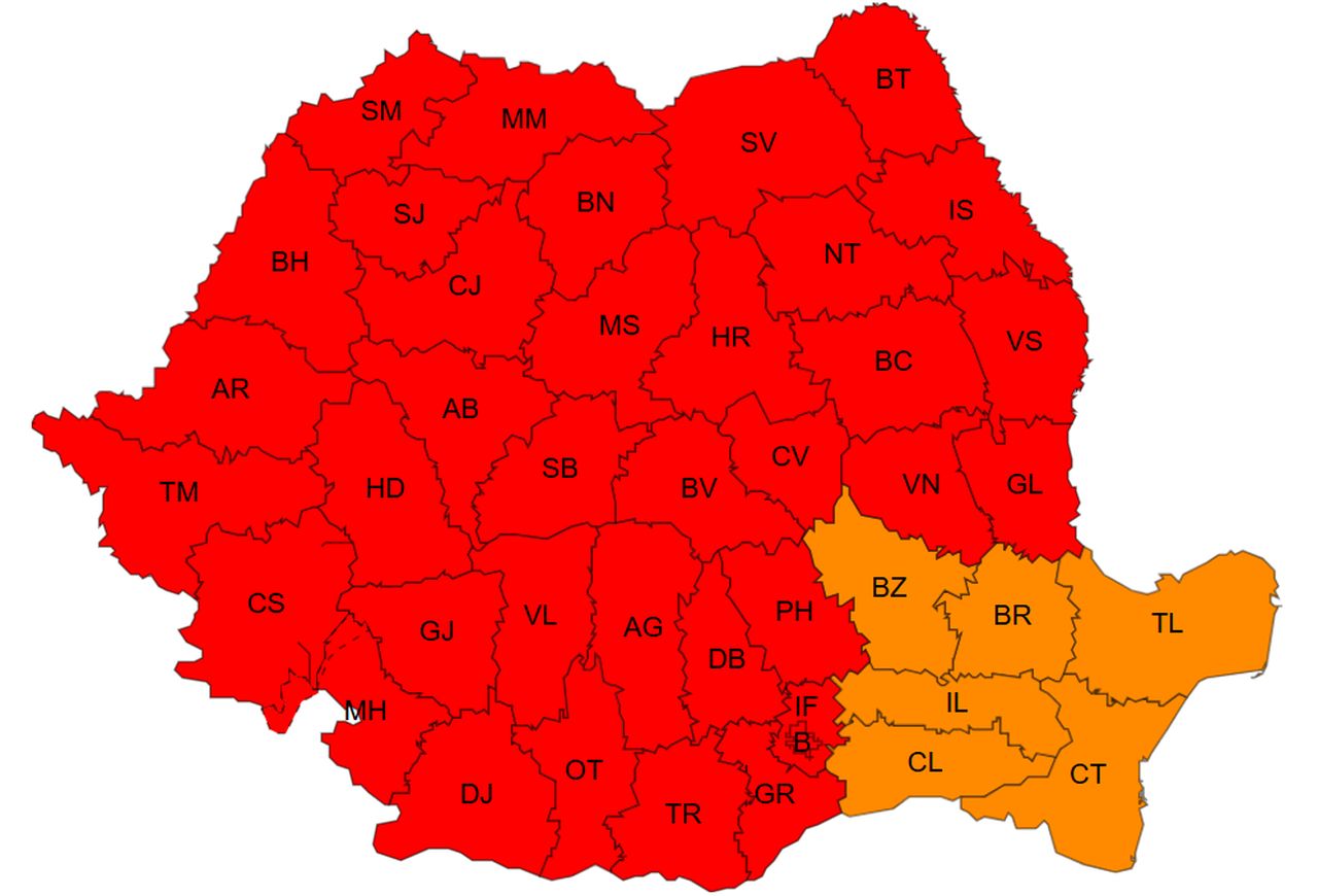 Cod roșu și portocaliu pentru 29 iunie 2026
