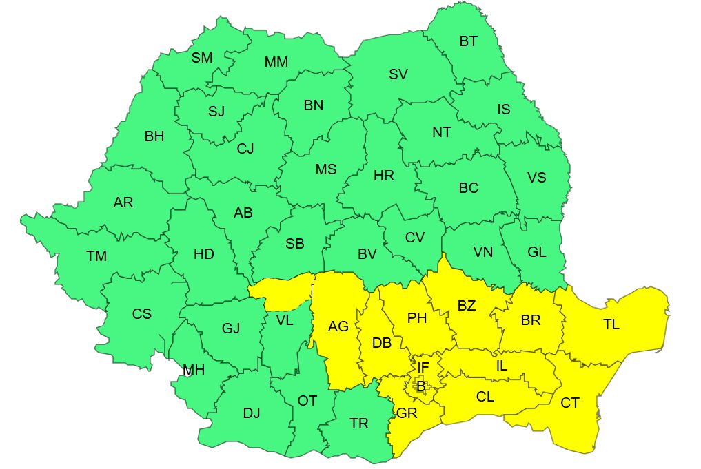 Cod galben - furtunile continuă și în noaptea de luni spre marți
