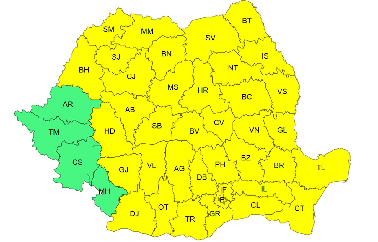 Cod galben - miercuri, 8 iulie 