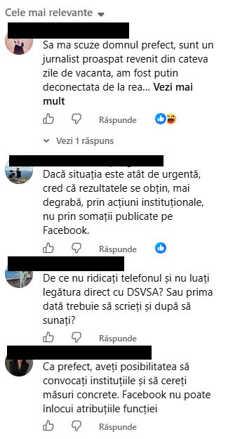 Mesaje primite de Paul Finta la postarea de pe Facebook