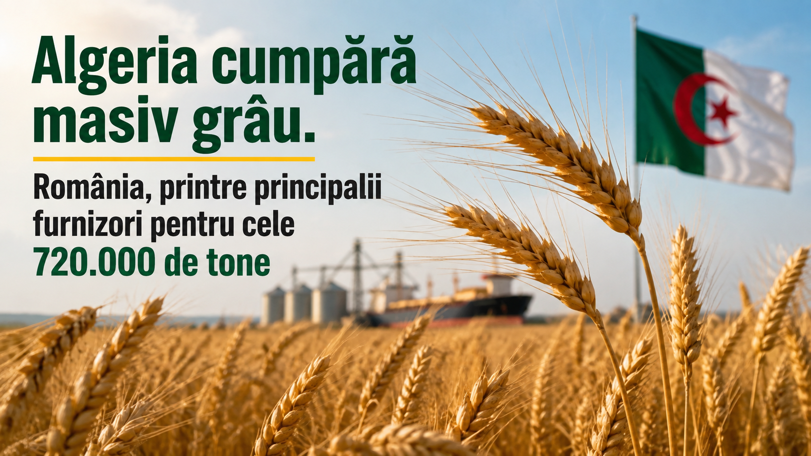 Algeria cumpară până la 720.000 de tone de grâu, România printre principalii furnizori probabili