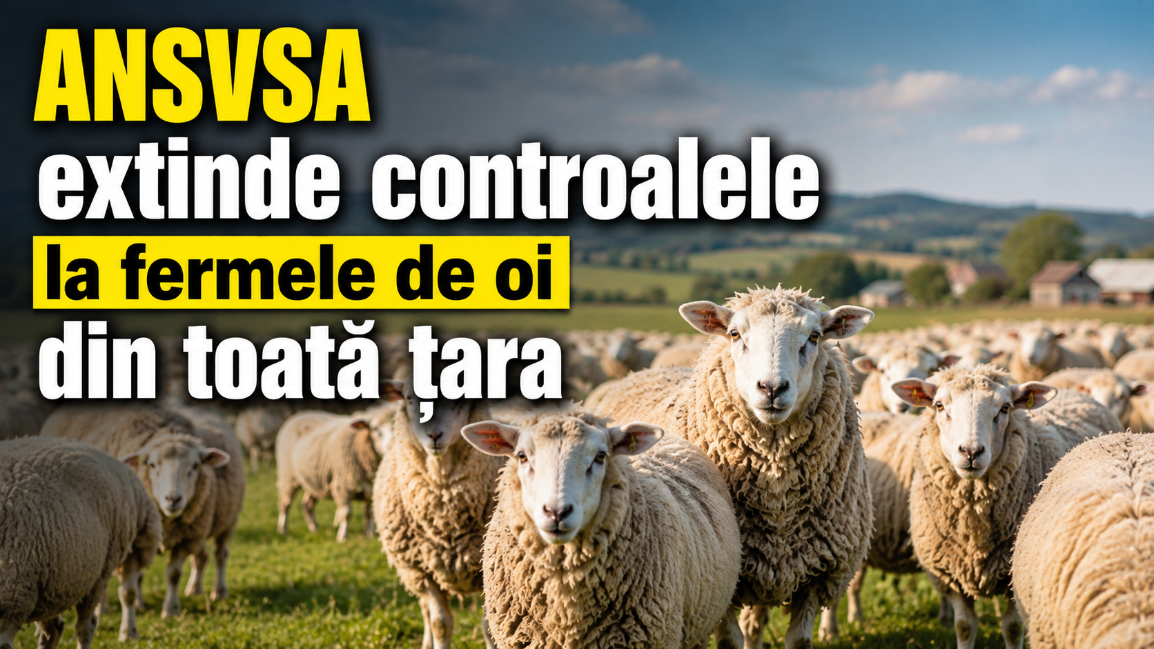 Turmă de oi într-o fermă – ANSVSA extinde controalele la fermele de ovine din toată țara