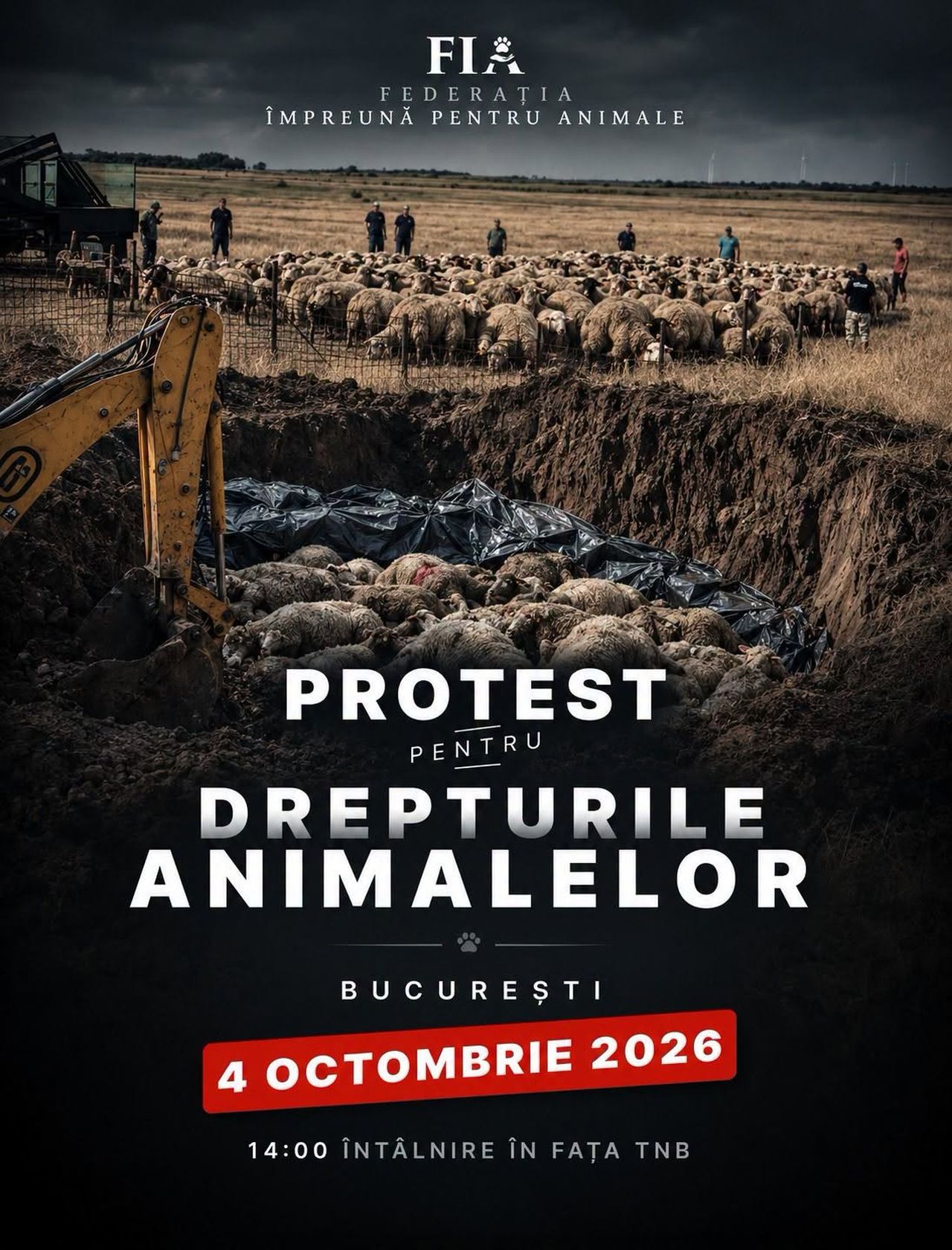 Protest pentru drepturile animalelor - afiș