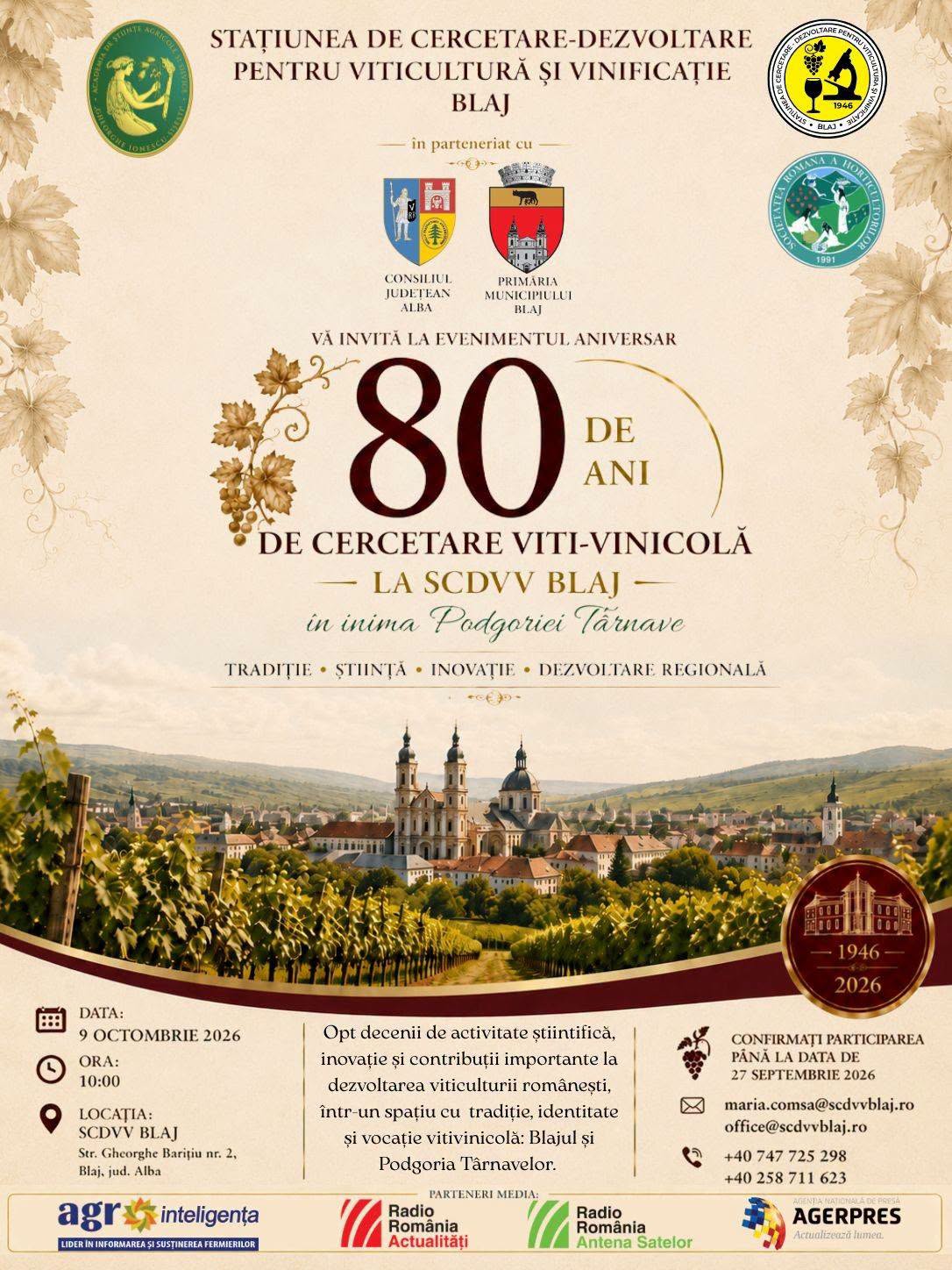 Stațiunea de la Blaj marchează 80 de ani de activitate științifică
