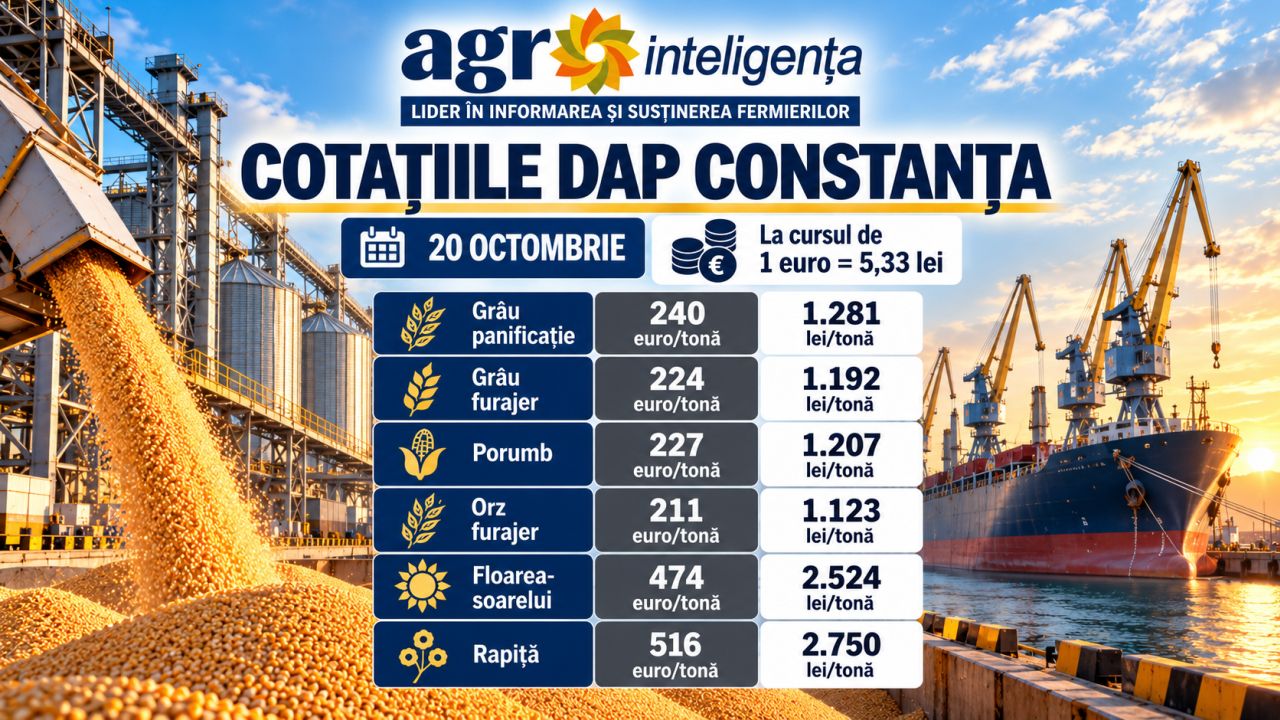 Prețuri cereale Constanța 20 octombrie 2026
