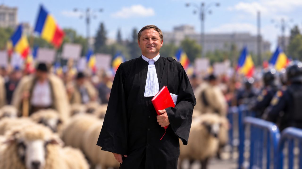 Ionuț Ciprian Moraru la protestul oierilor